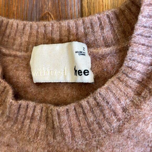 Aritzia Wilfred Free Multicolour Cipriana Alpaca Wool Blend cropped Sweater Sm - Picture 3 of 8